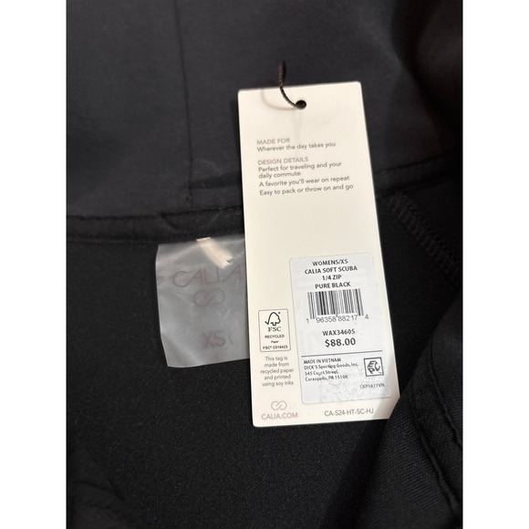 New CALIA by Carrie Underwood Soft Scuba 1/4 Zip Pullover Black Womens Size XS - Picture 7 of 9